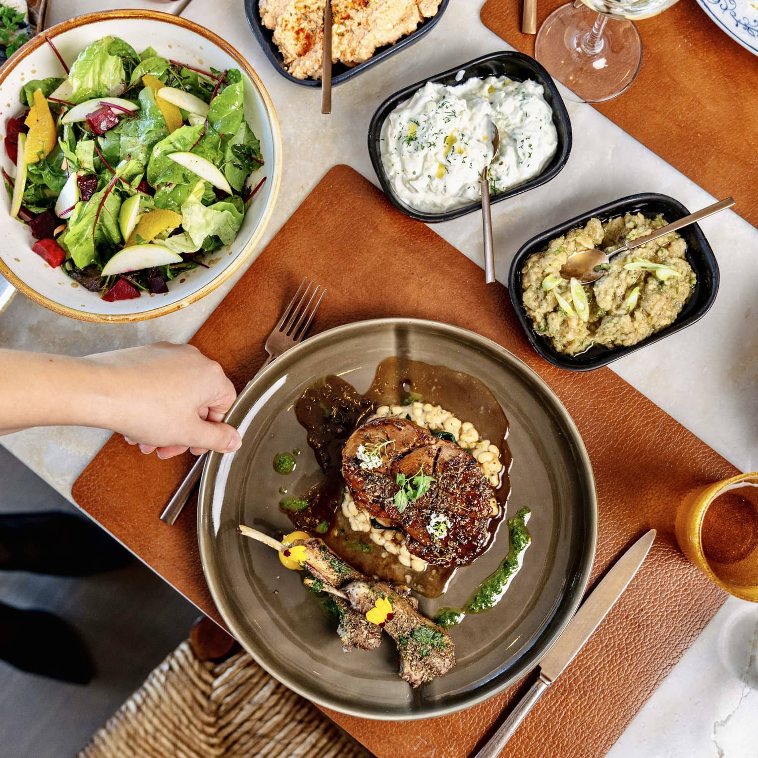 Lamb dish with sides