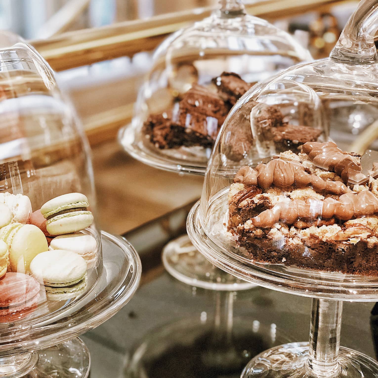 Delicious pastries in glass canisters in The Gallery Lounge