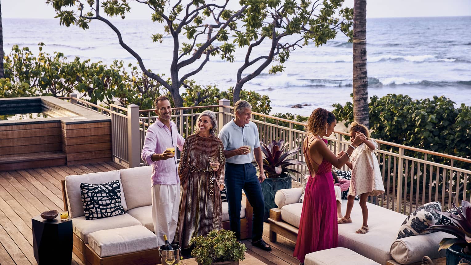 Guests on the patio of Loa Villa