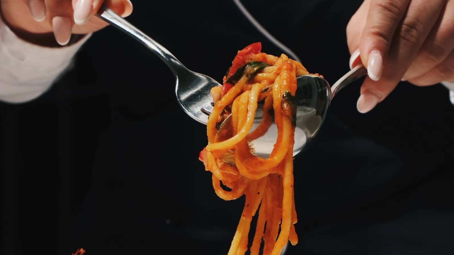 Pasta dish at fine dining restaurant 