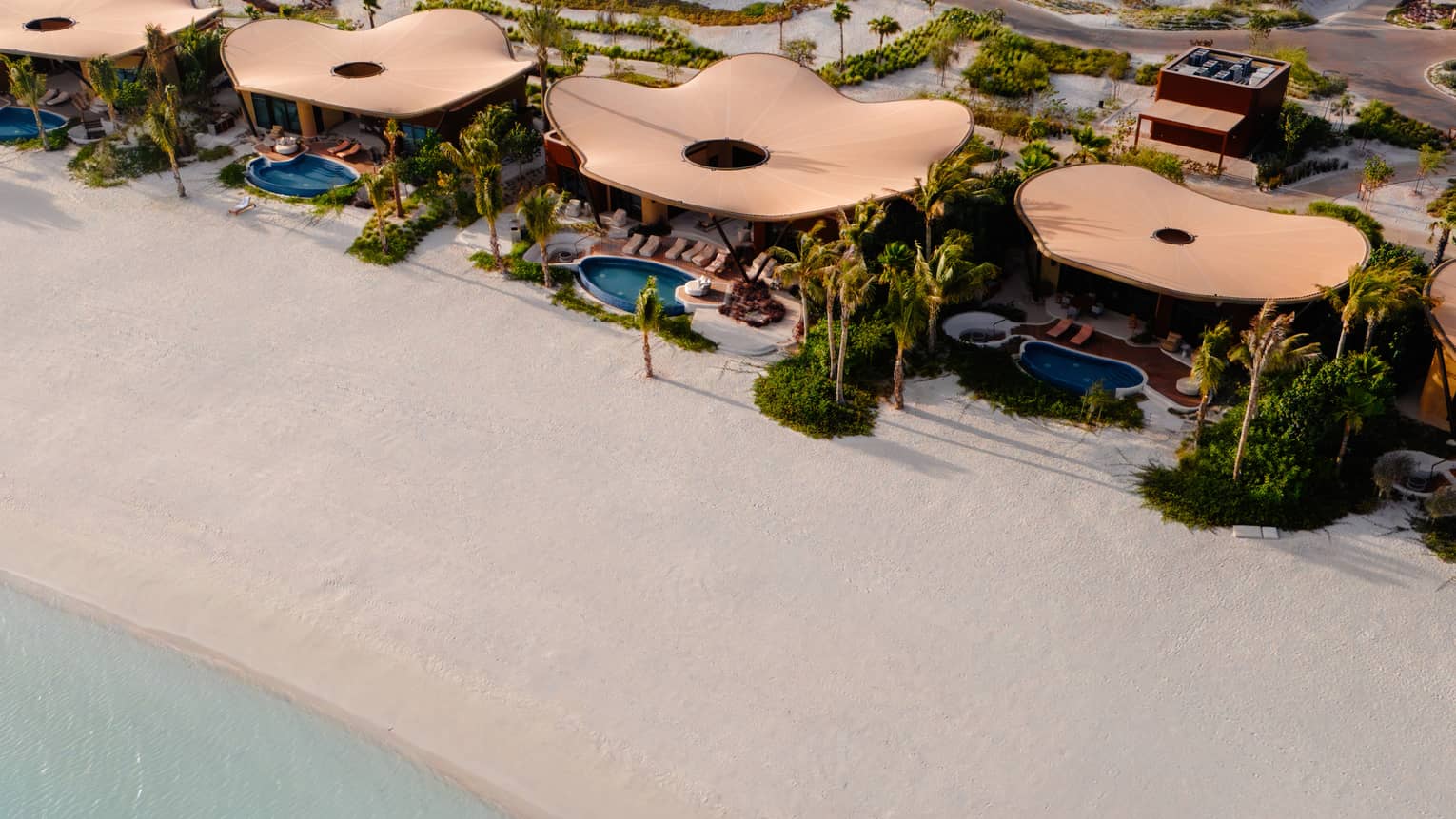 Aerial of the Resort Residences and the beach