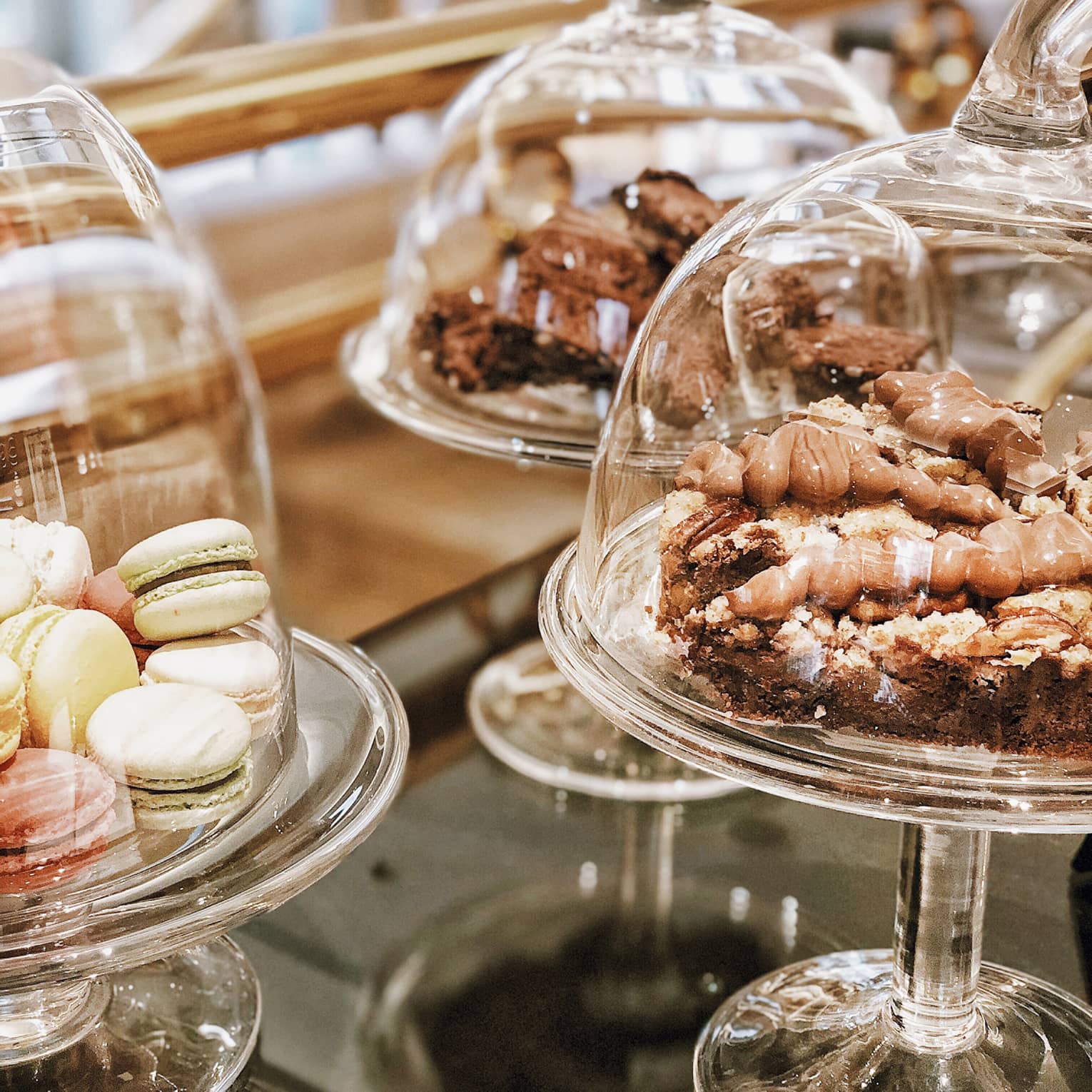 Delicious pastries in glass canisters in The Gallery Lounge