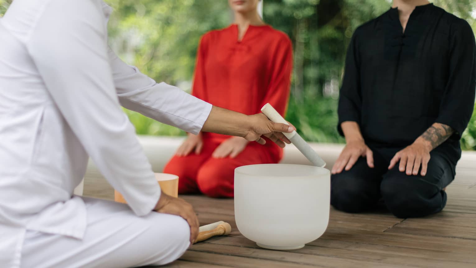 Crystal singing bowl experience