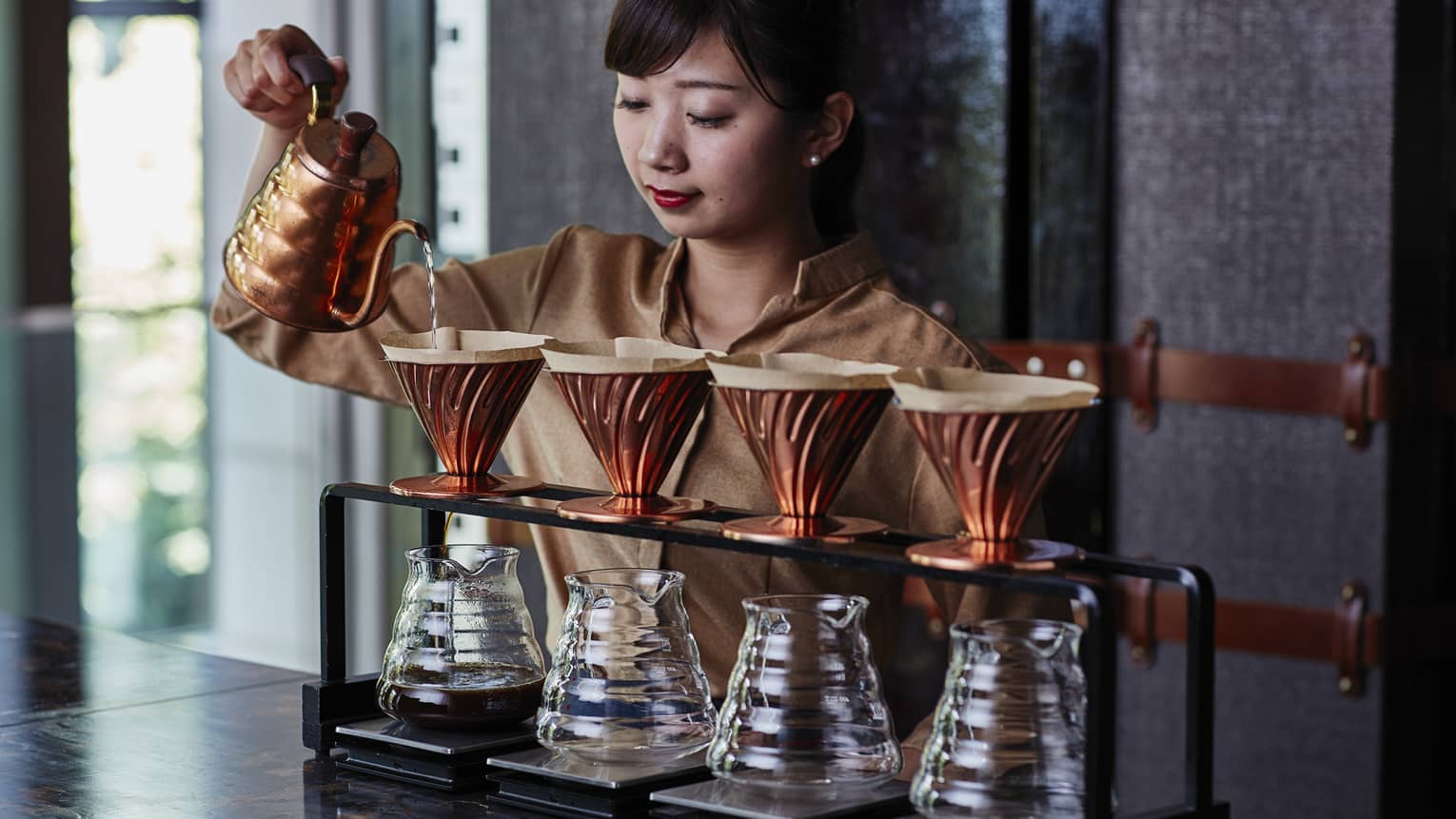 Pourover coffee array