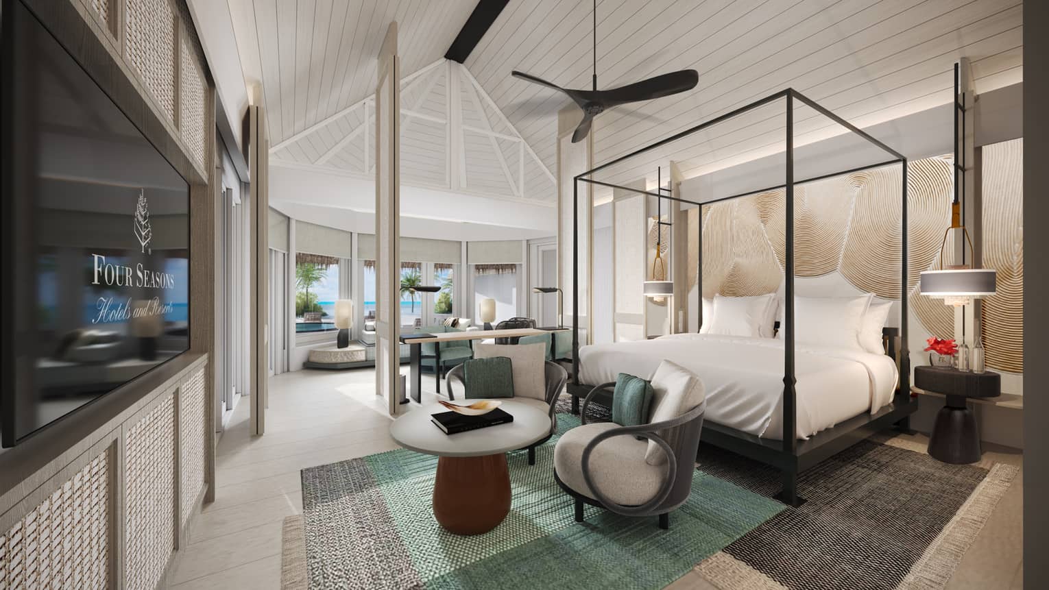 Three-Bedroom Kuda Estate bedroom at Four Seasons Resort Maldives at Kuda Huraa
