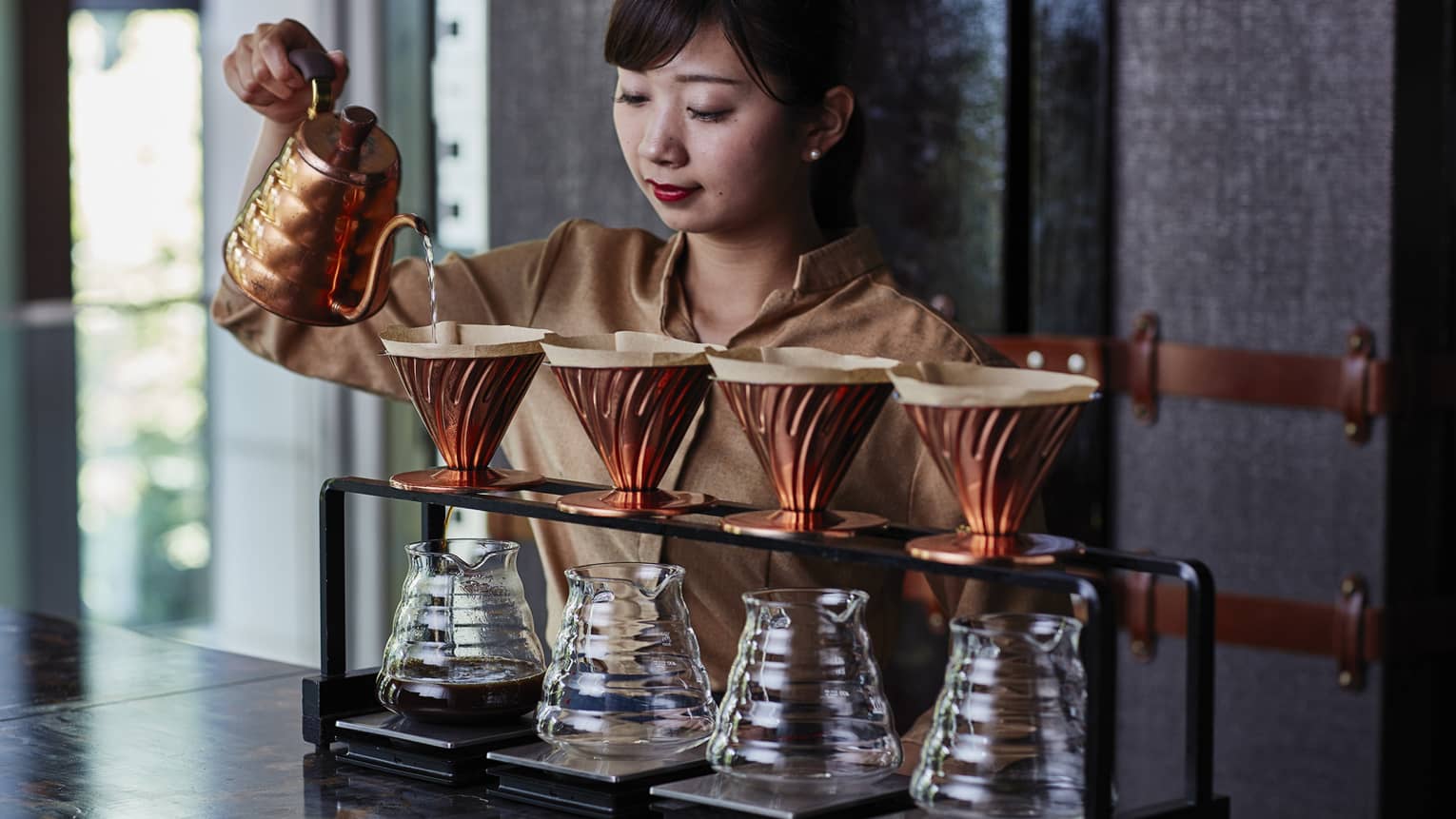 Pourover coffee array