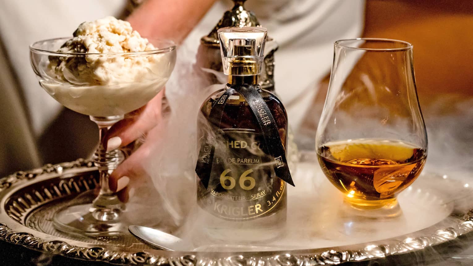 A cocktail with ice cream