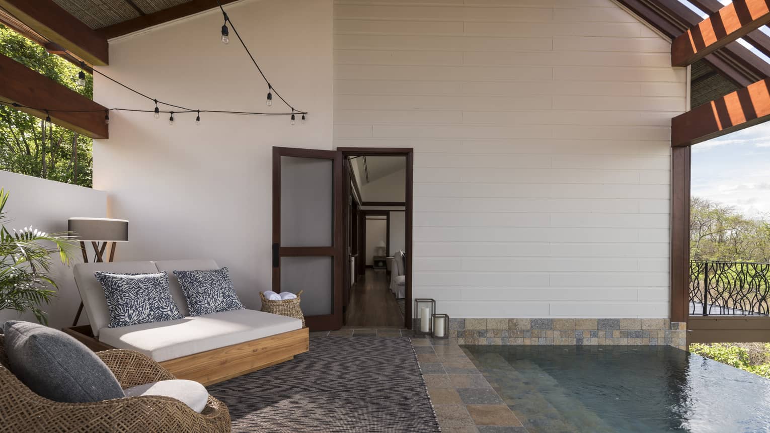 Outdoor Pool with Covered Seating