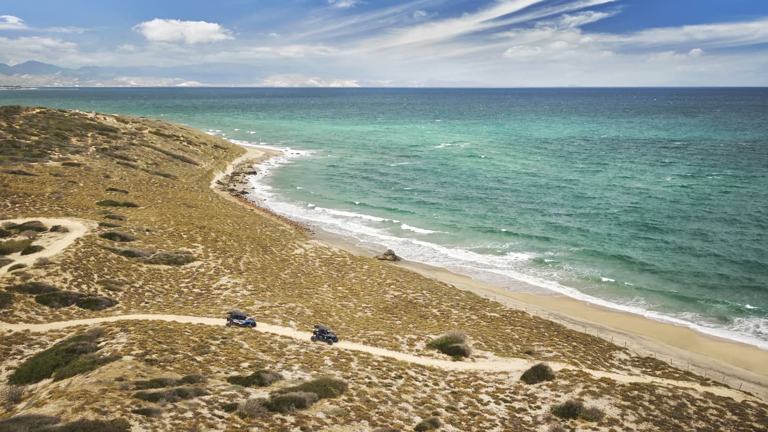 Beach with turquoise and blue water