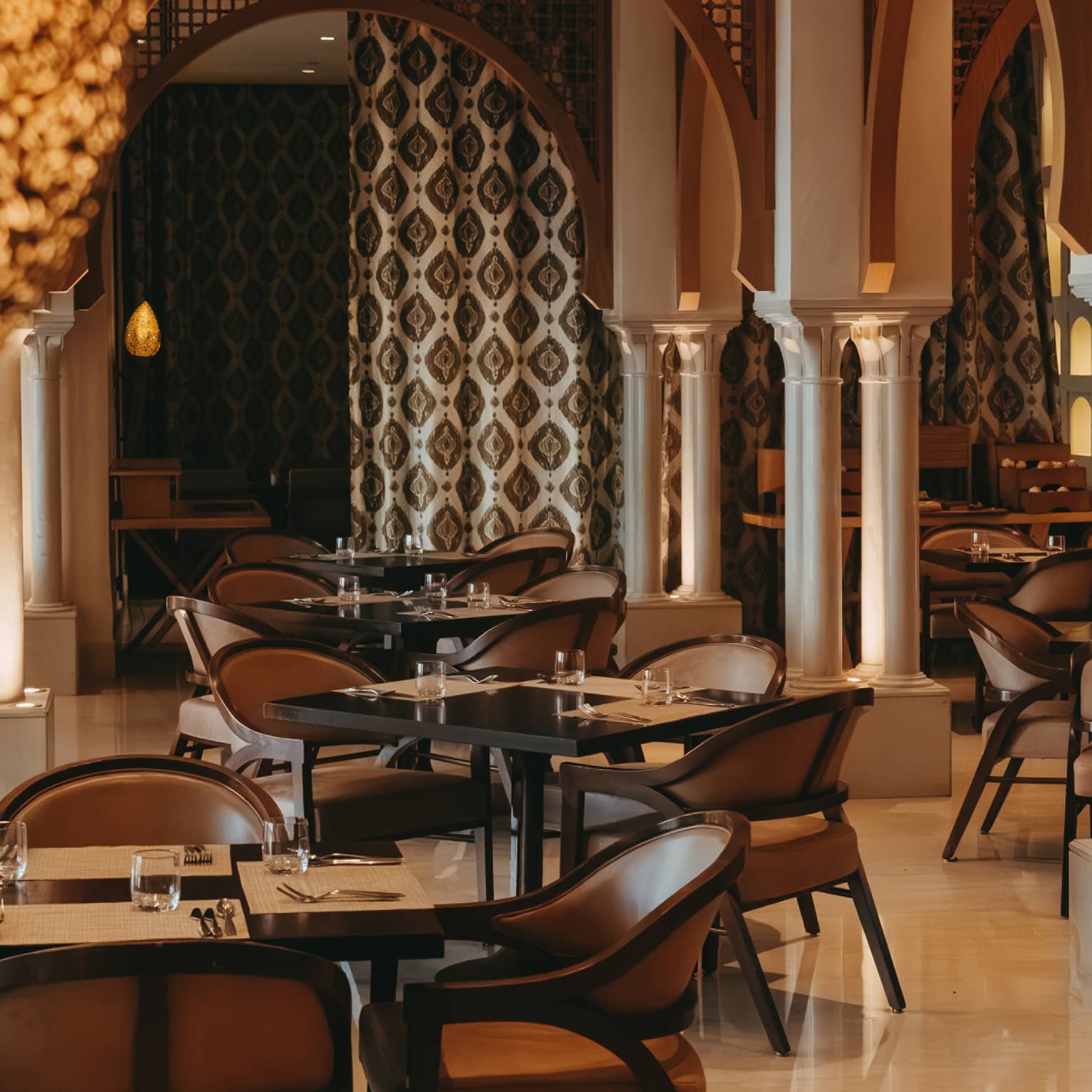 Fine dining featuring warm ambiance