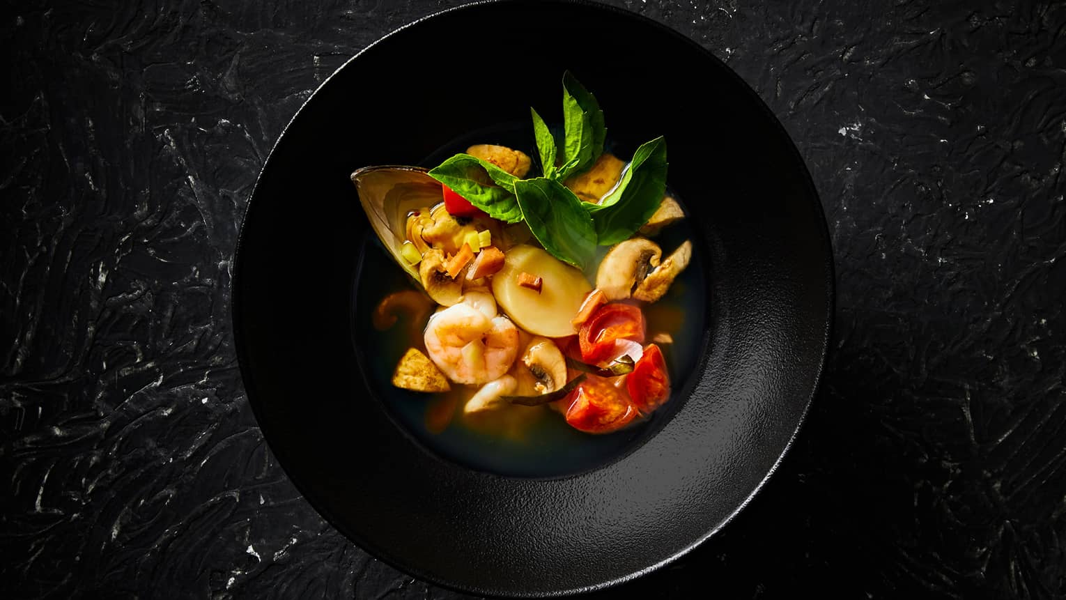 Aromatic Seafood Soup with Thai Herbs