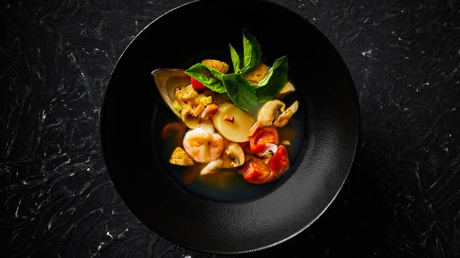Aromatic Seafood Soup with Thai Herbs