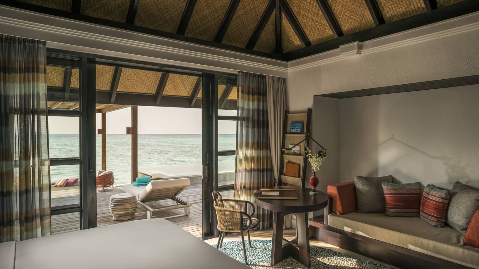 A view from inside a water suite