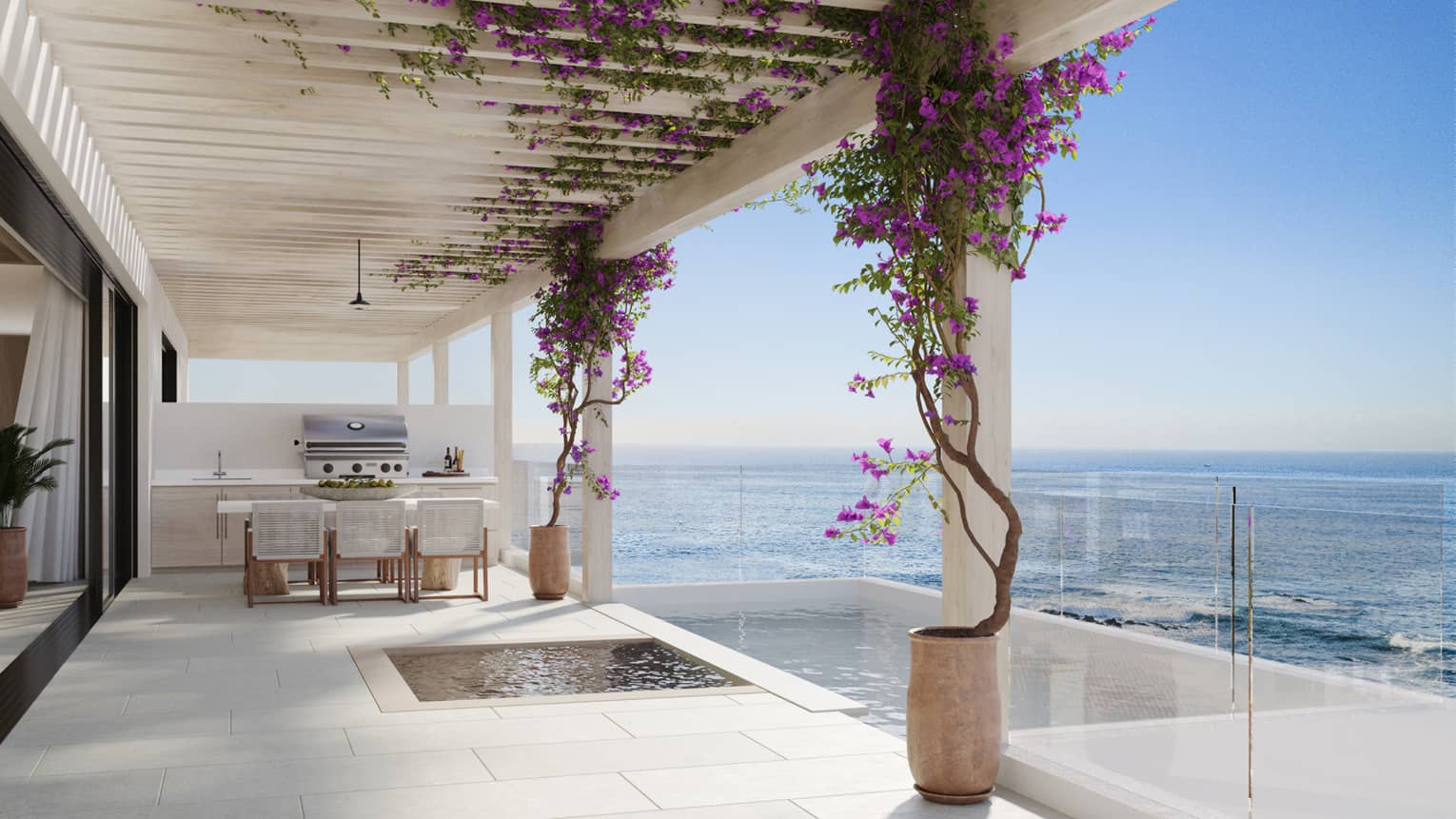Rendering of infinity pool and terrace