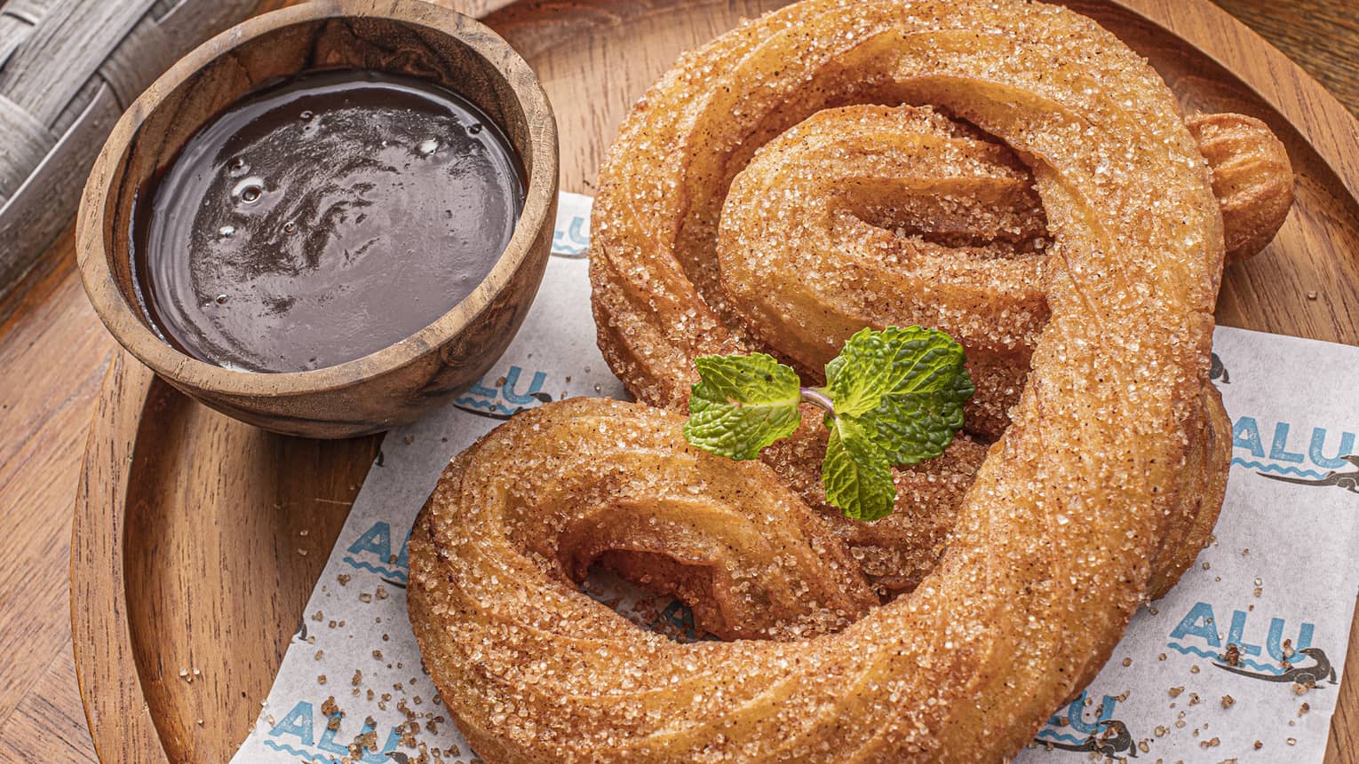 Traditional Churros with chocolate dipping sauce