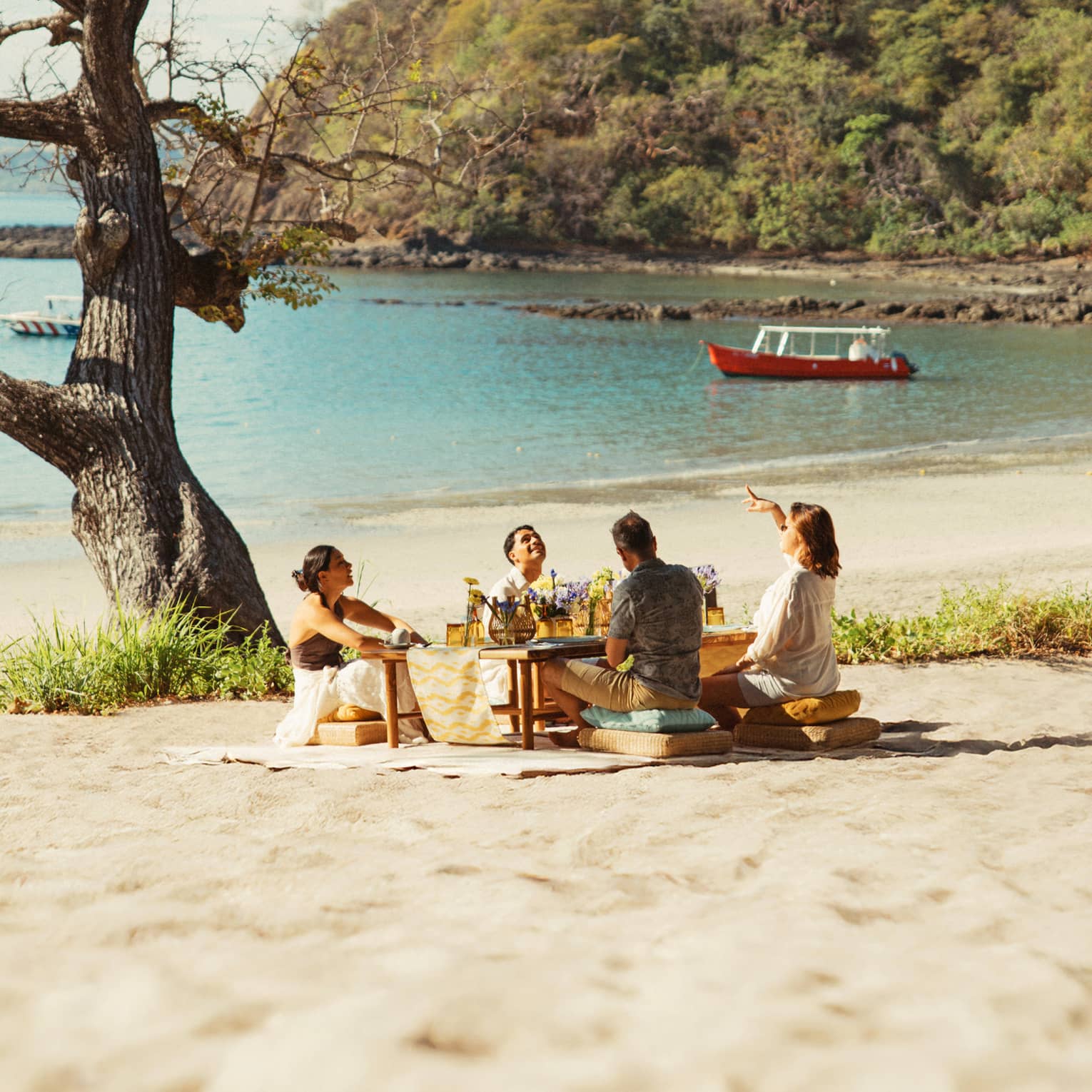 Private picnic set up on a beach