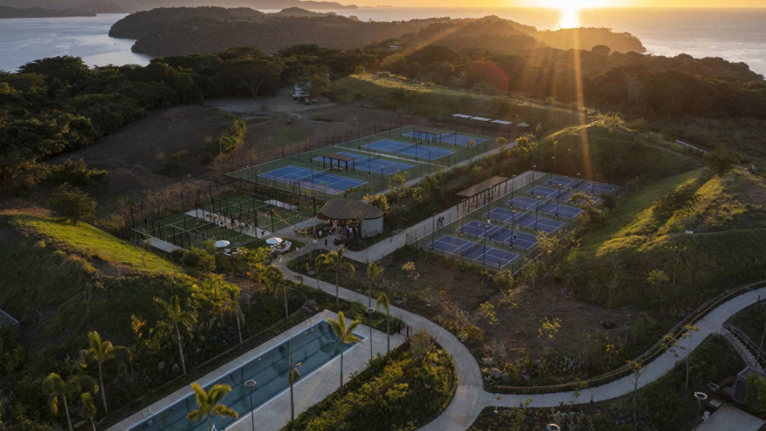 Aerial view of resort sports park
