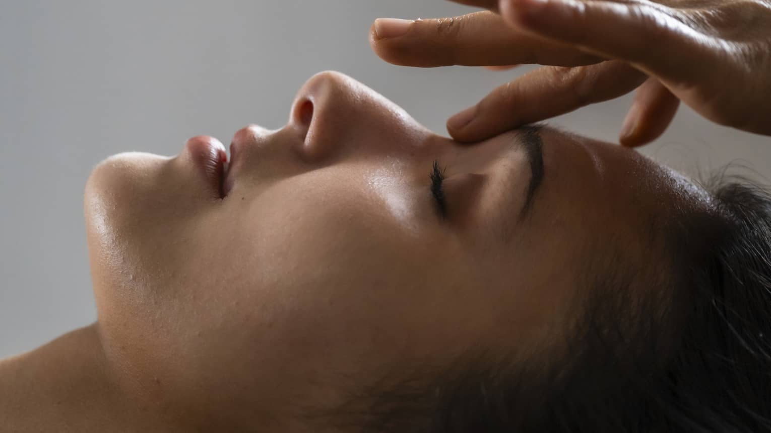 Woman gets a facial