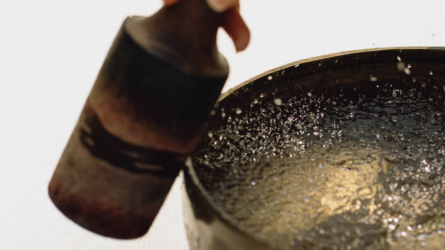 Singing bowl for sound healing spa treatment