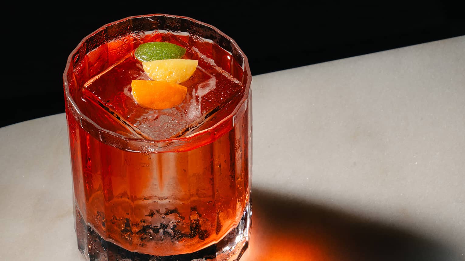 Gin-based cocktail in a rocks glass