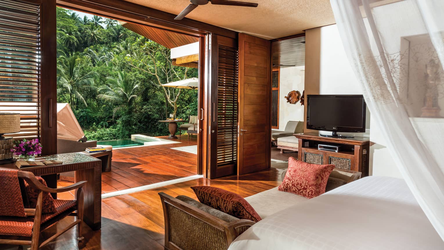 A Riverfront Villa overlooking a forest in Bali