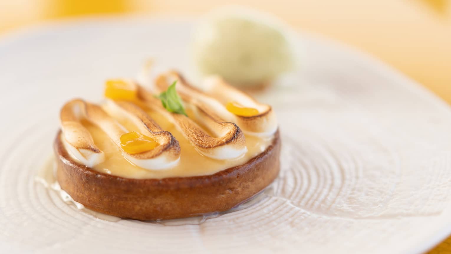 Lemon Meringue Pie, Lime and Basil Sorbet