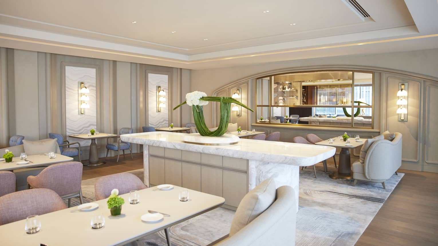 Bright & airy dining area with beige and blush tones, minimal decor