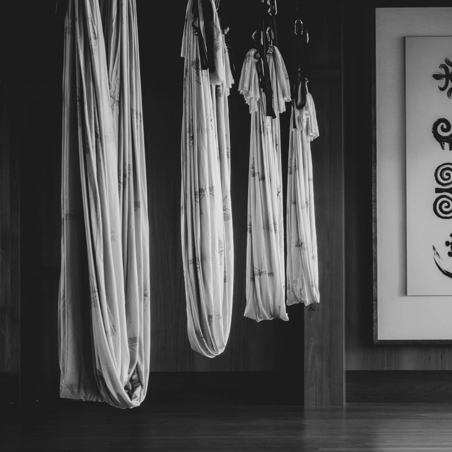 Aerial silks for yoga
