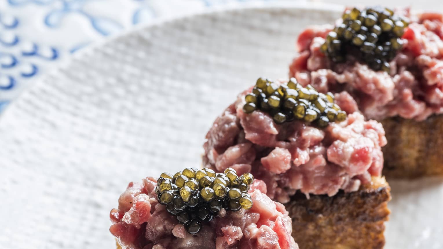 Beef and caviar with a dijon emulsion
