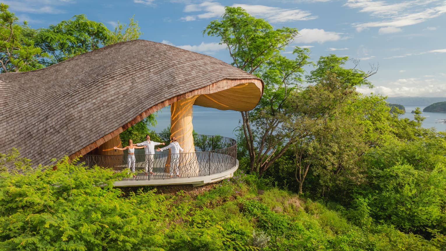 Hillside yoga pavillion