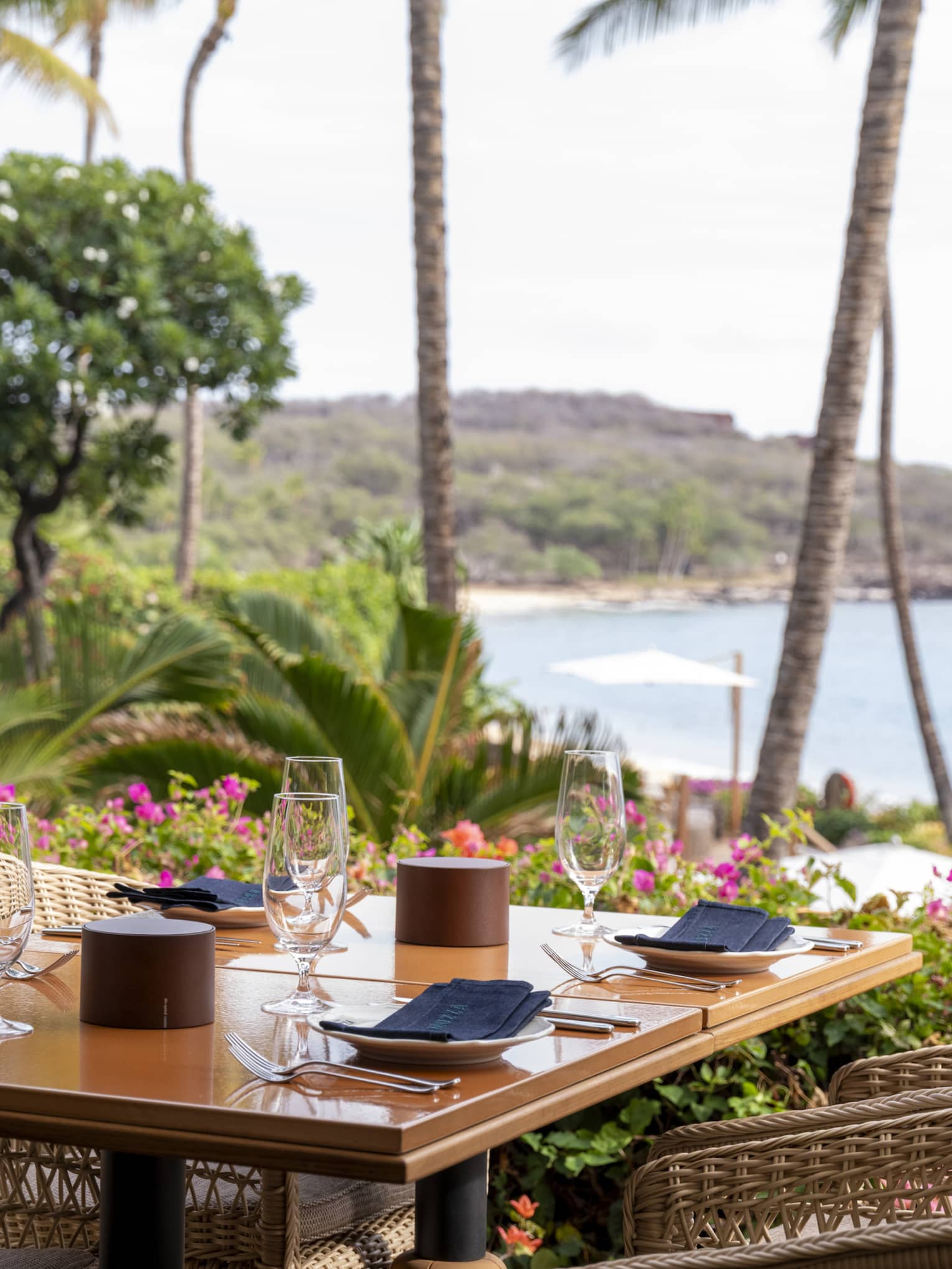 Outdoor restaurant in tropical location