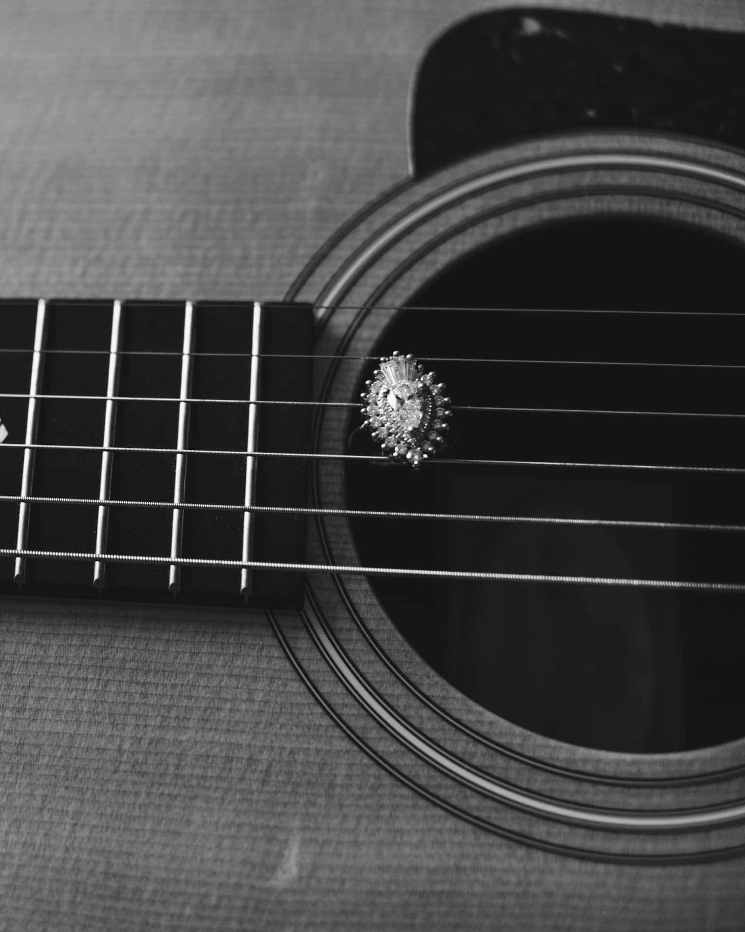 Zoomed-in guitar