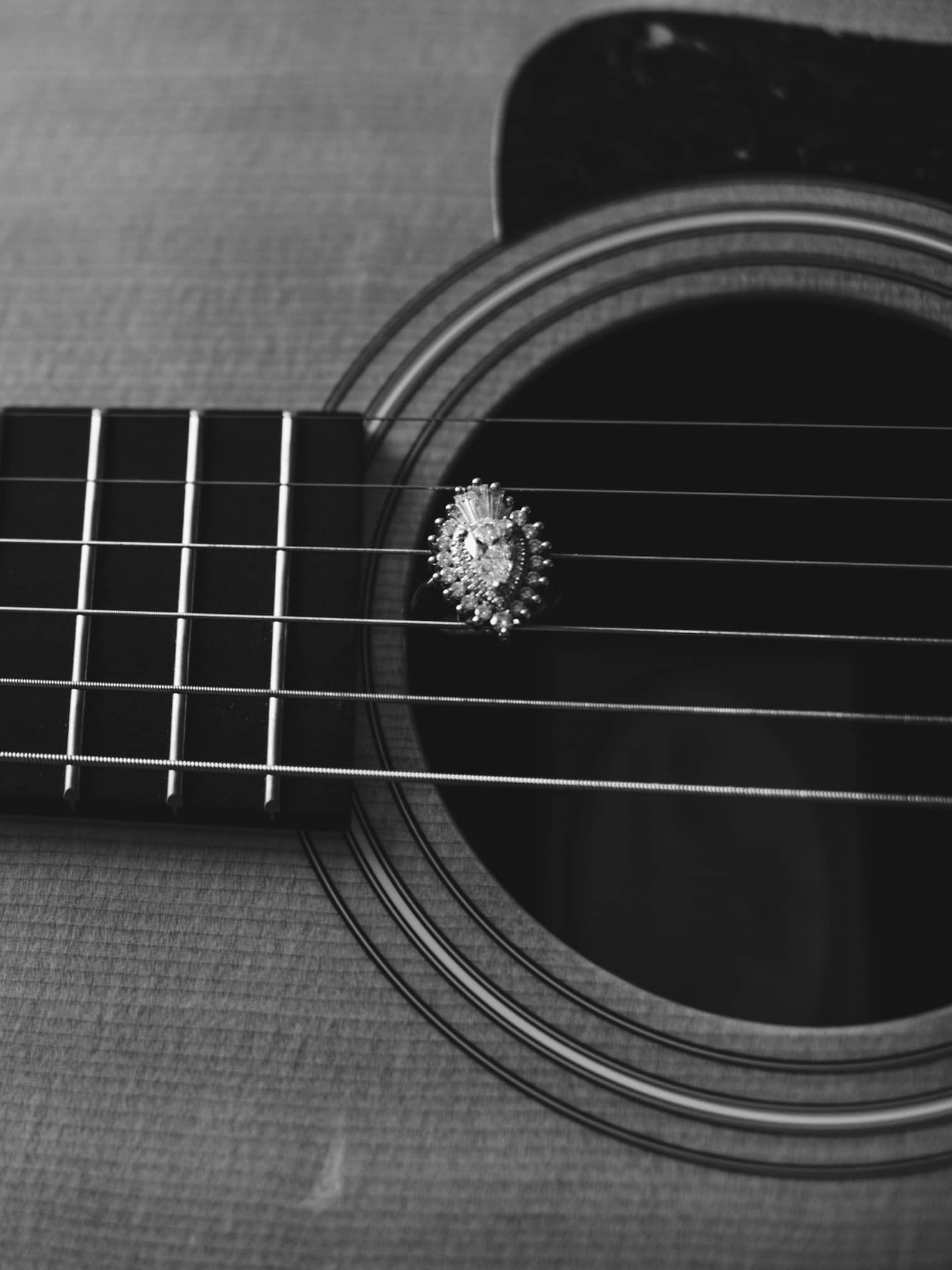 Zoomed-in guitar
