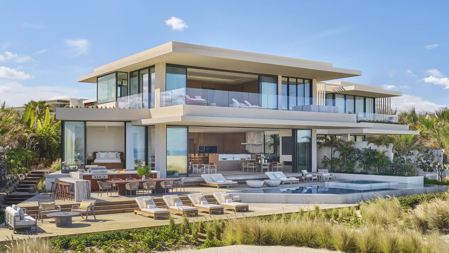 Exterior of private luxury oceanfront villa at Four Seasons Resort and Residences Los Cabos