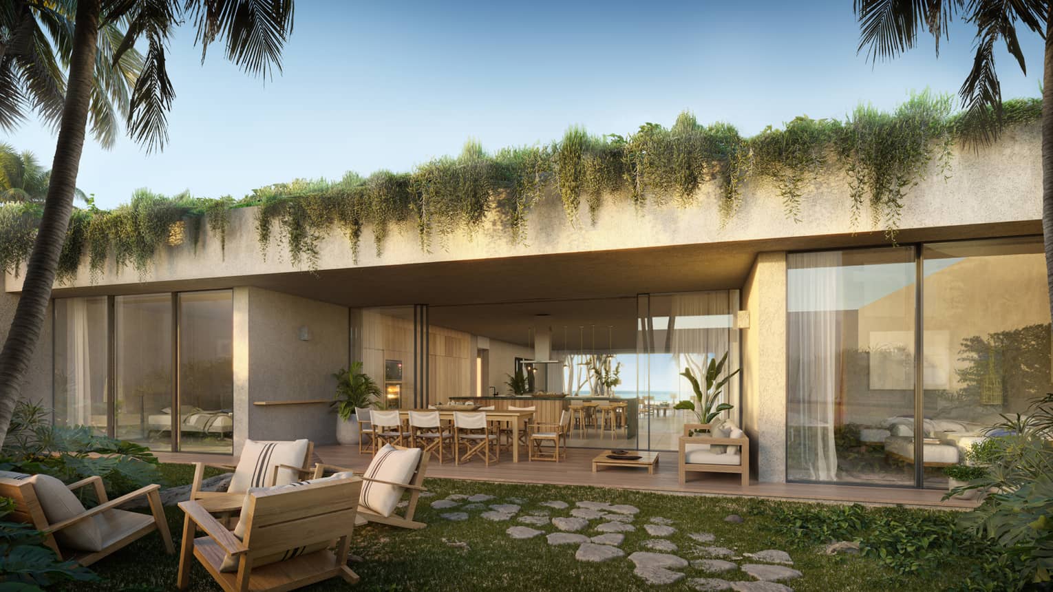 Rendering of bedroom back terrace