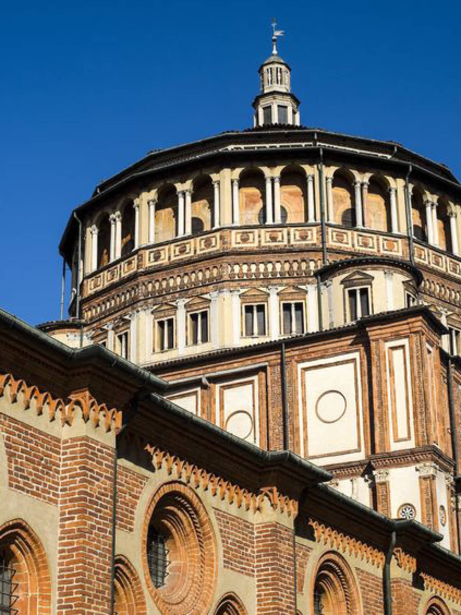 Santa Maria delle Grazie tower against blue sky