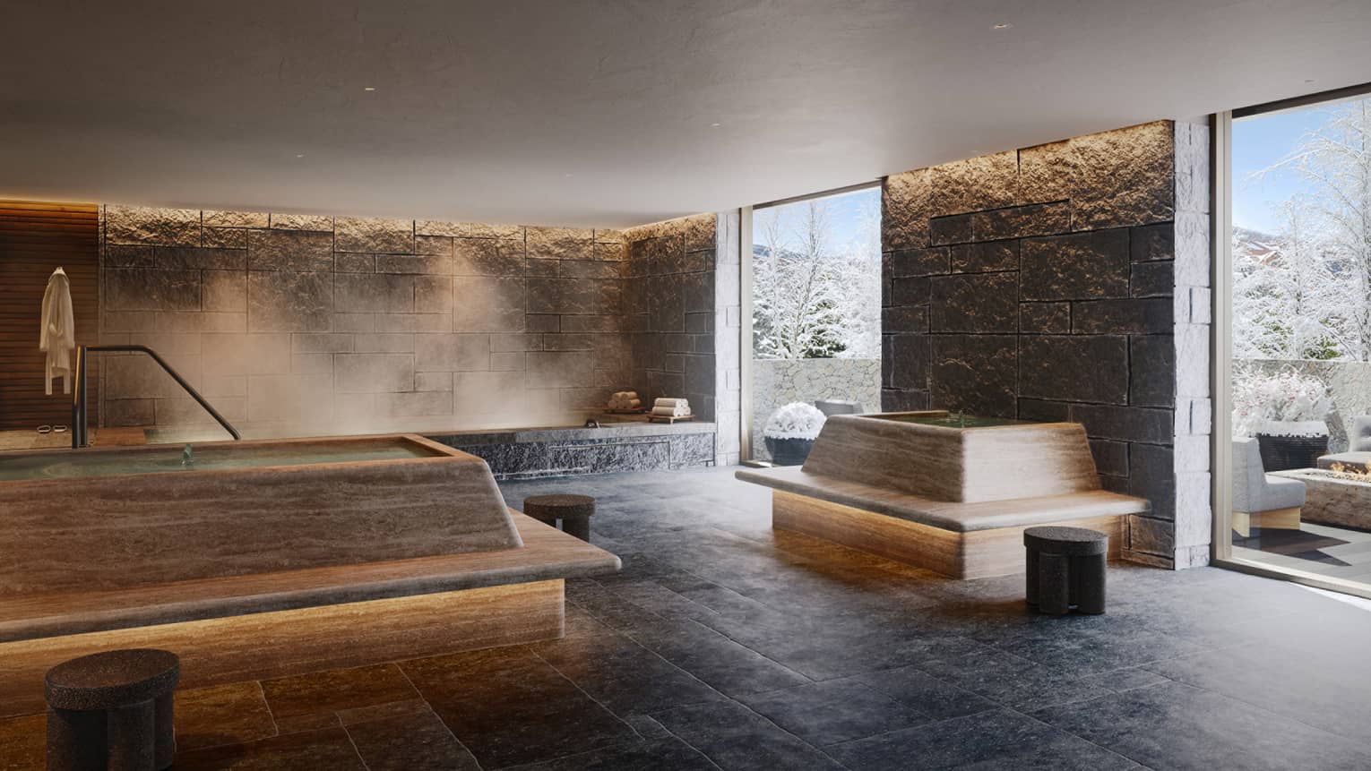 Rendering of spa thermal lounge