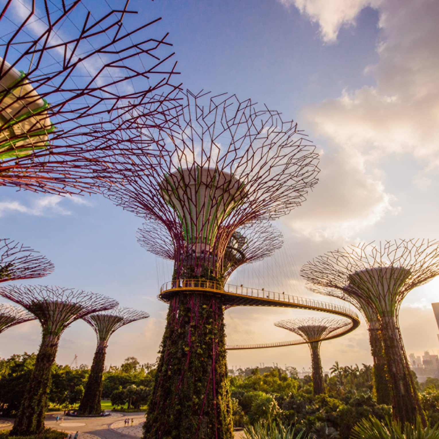 A view of modern art in Gardens by the Bay in singapore
