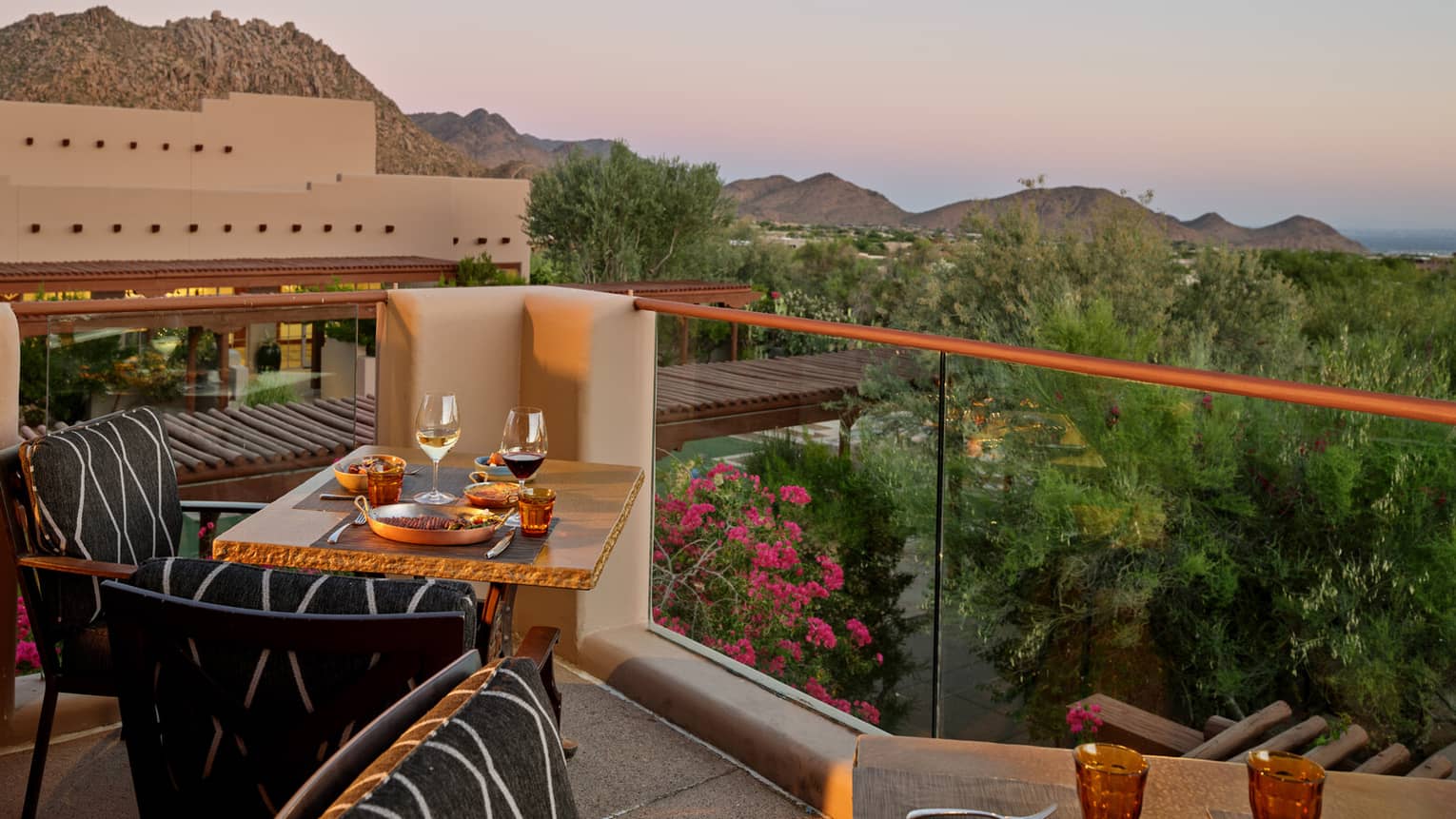 Outdoor terrace and lounge with scenic view at Four Seasons Resort Scottsdale