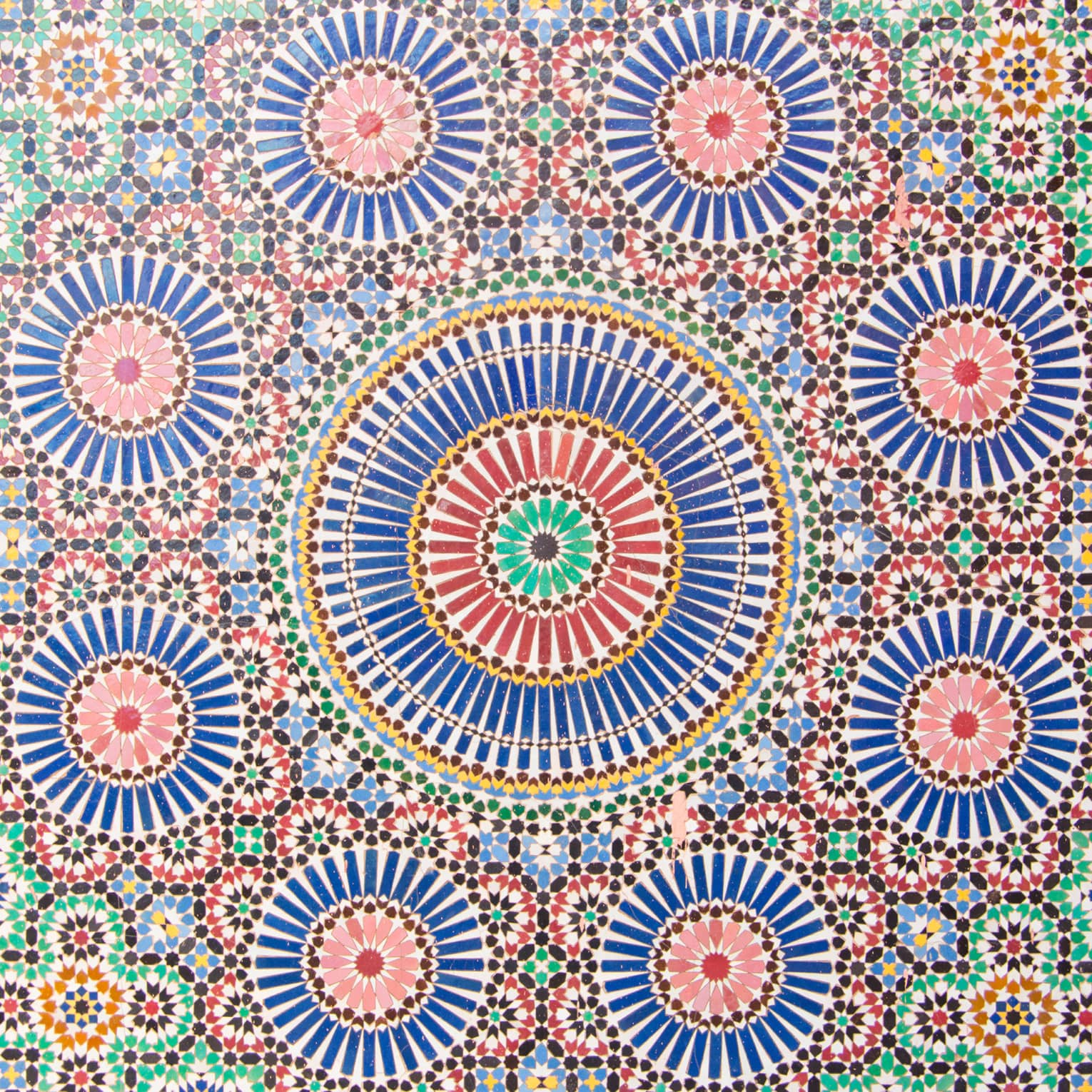 Intricate and colourful mosaic tile work