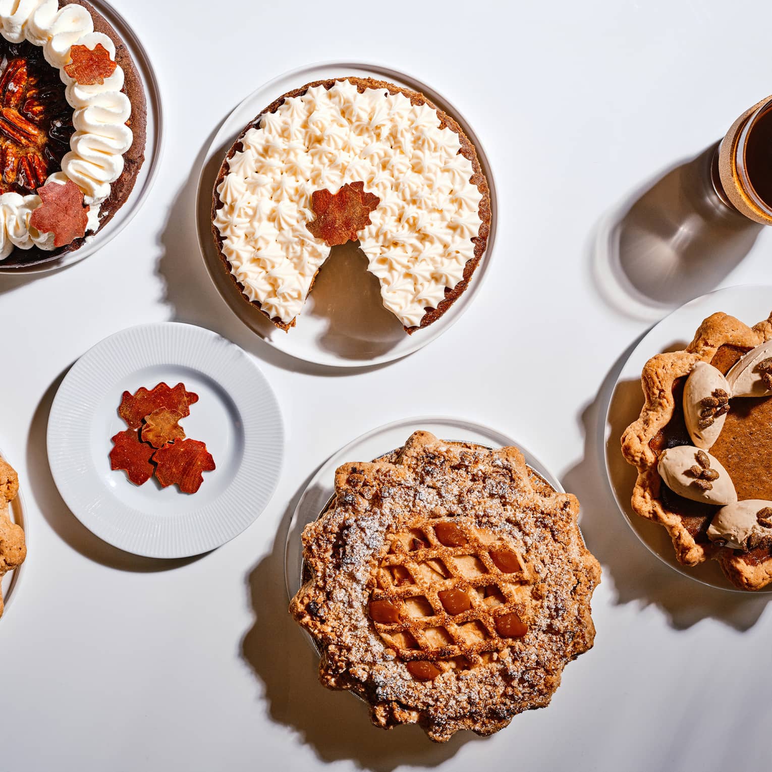 An assortment of pies.