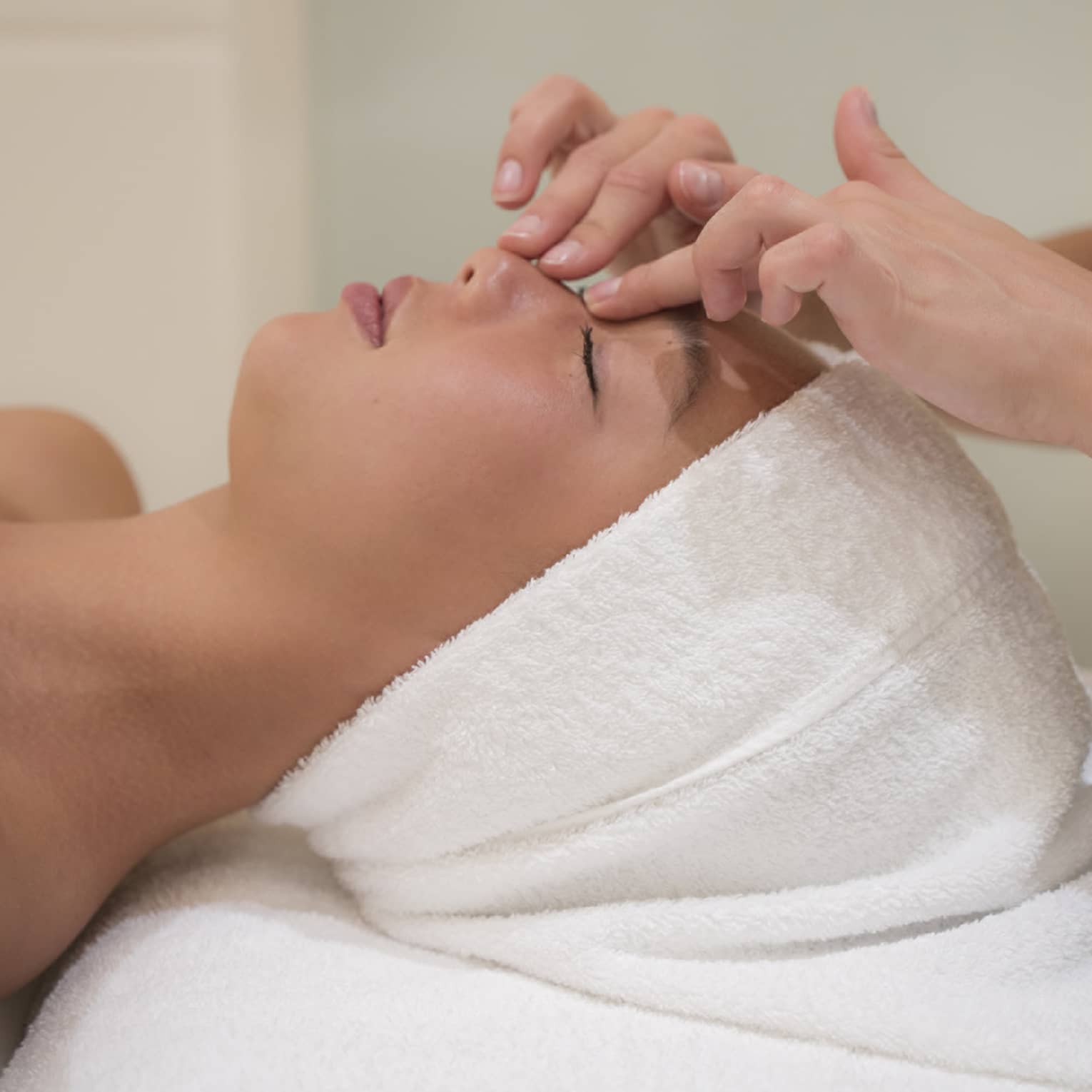 Woman getting a facial