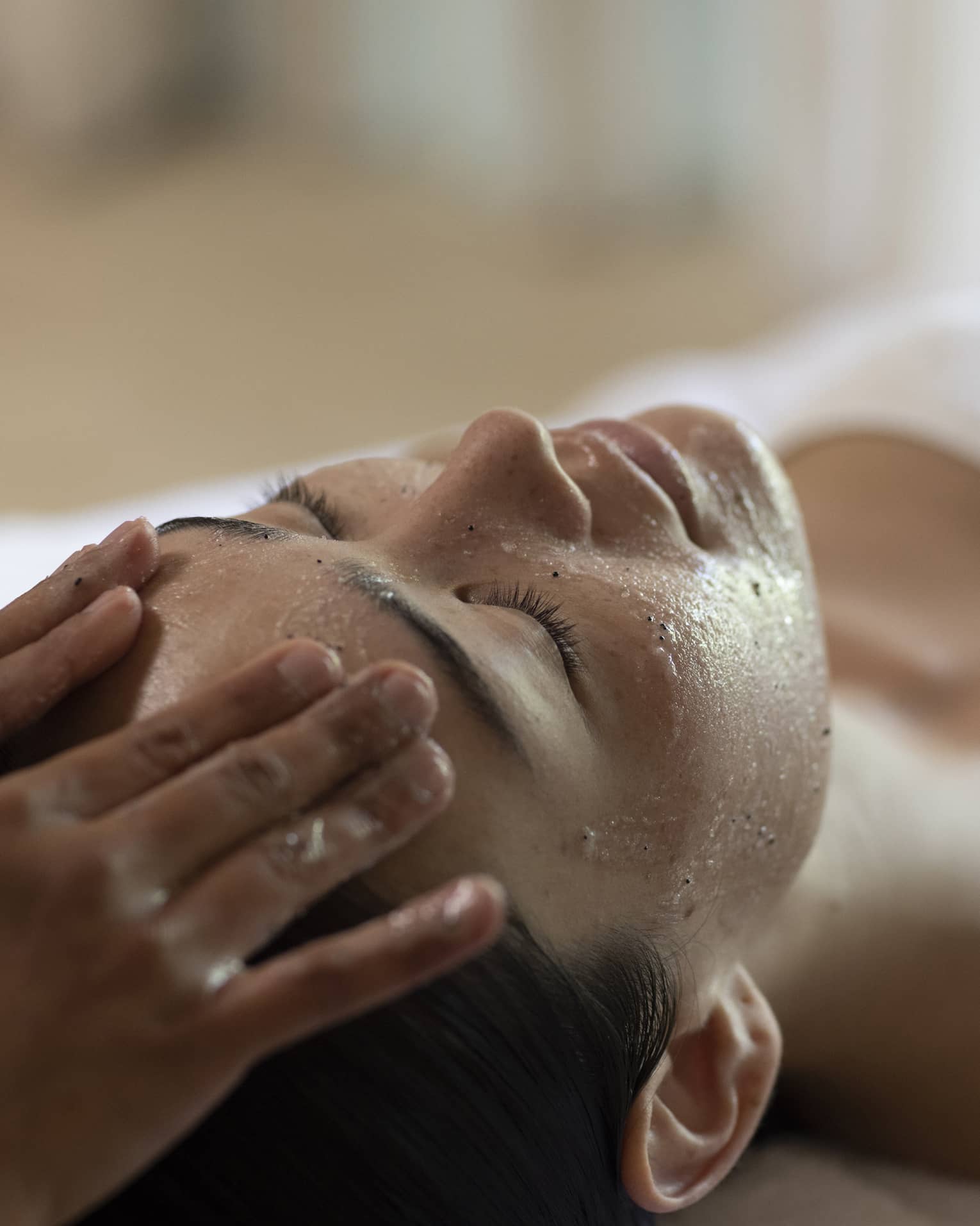 Woman getting a facial