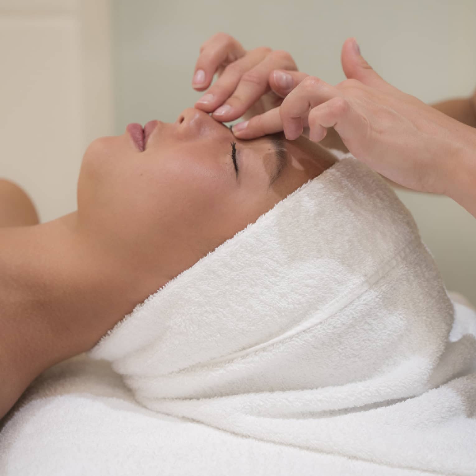 Woman getting a facial