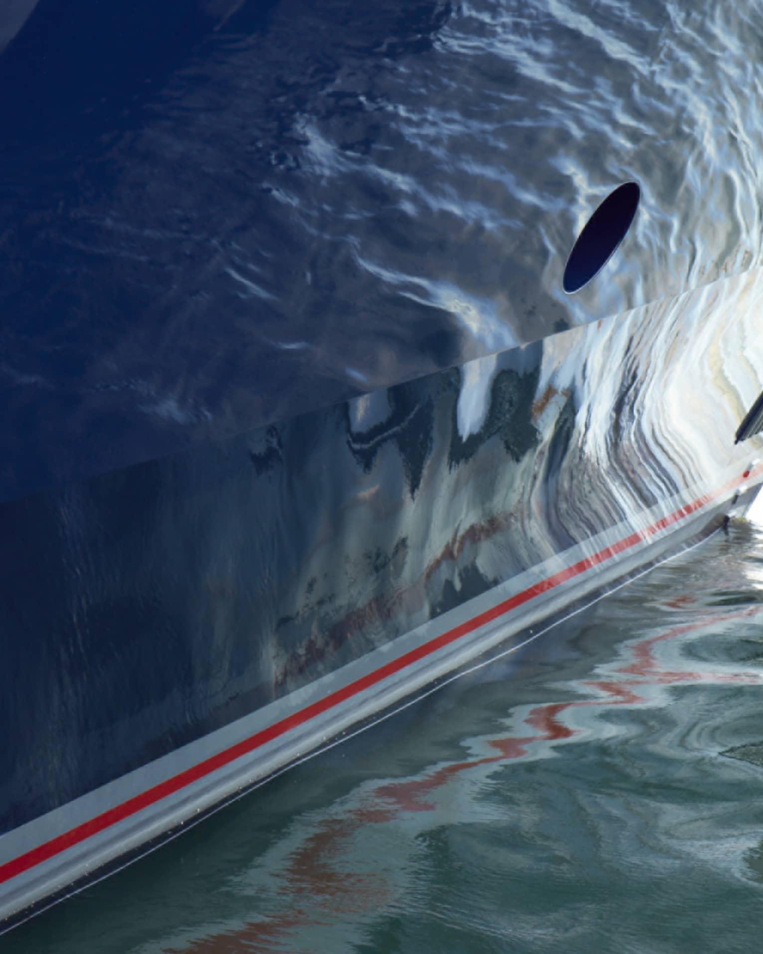 Close-up of yacht on the water