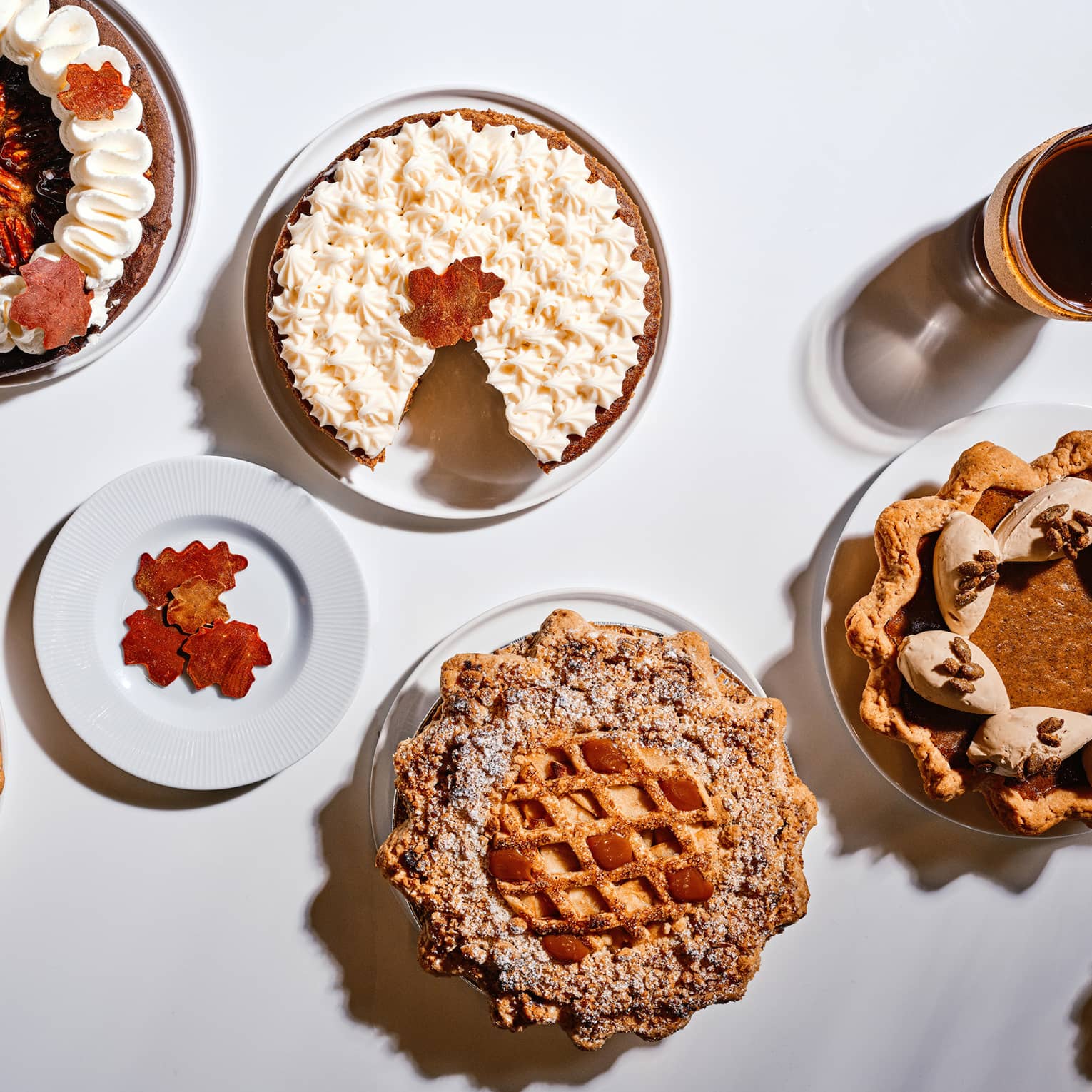 An assortment of pies.