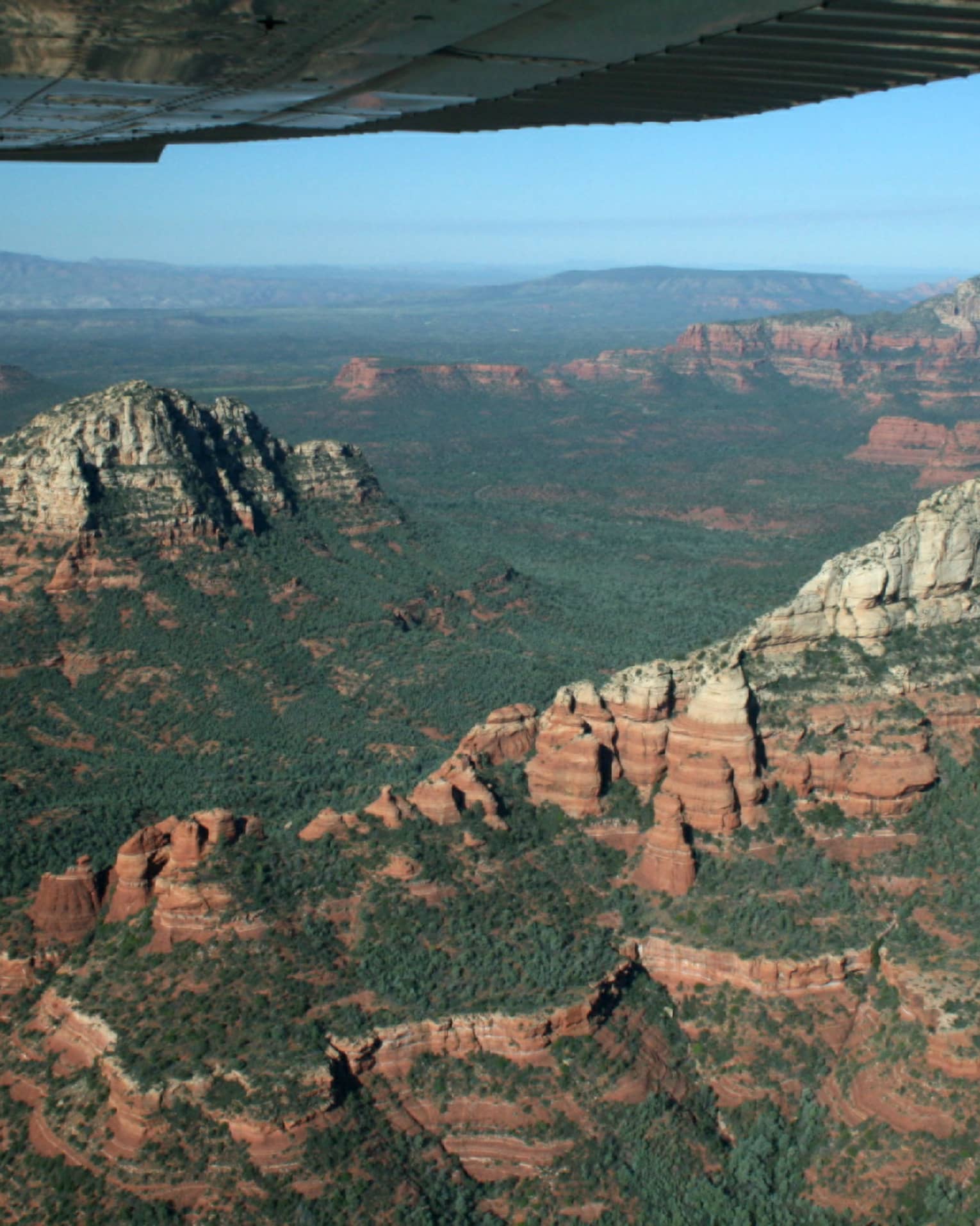 Aerial view of Sonoran Desert mountains, canyons