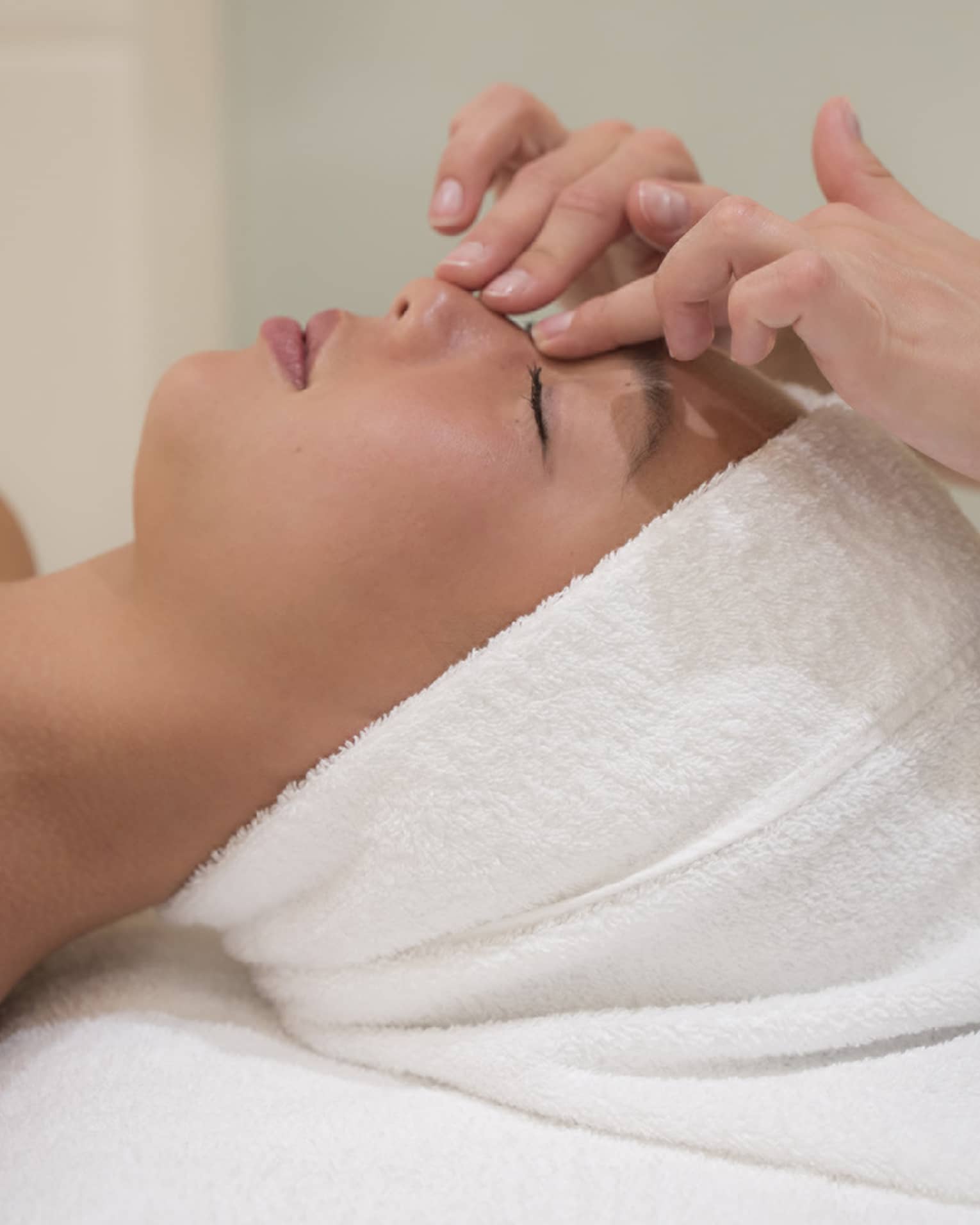 Woman getting a facial