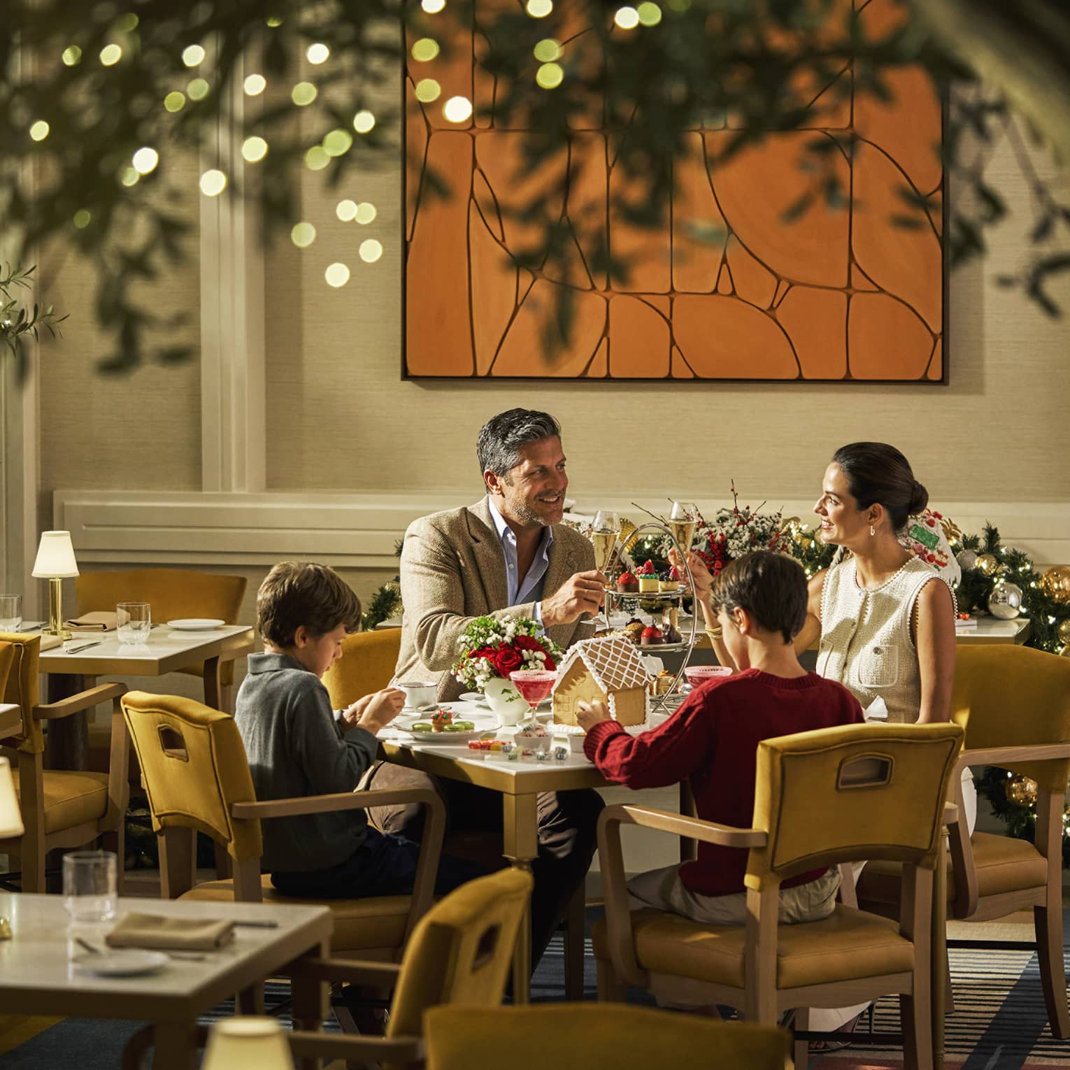 Family at a festive meal