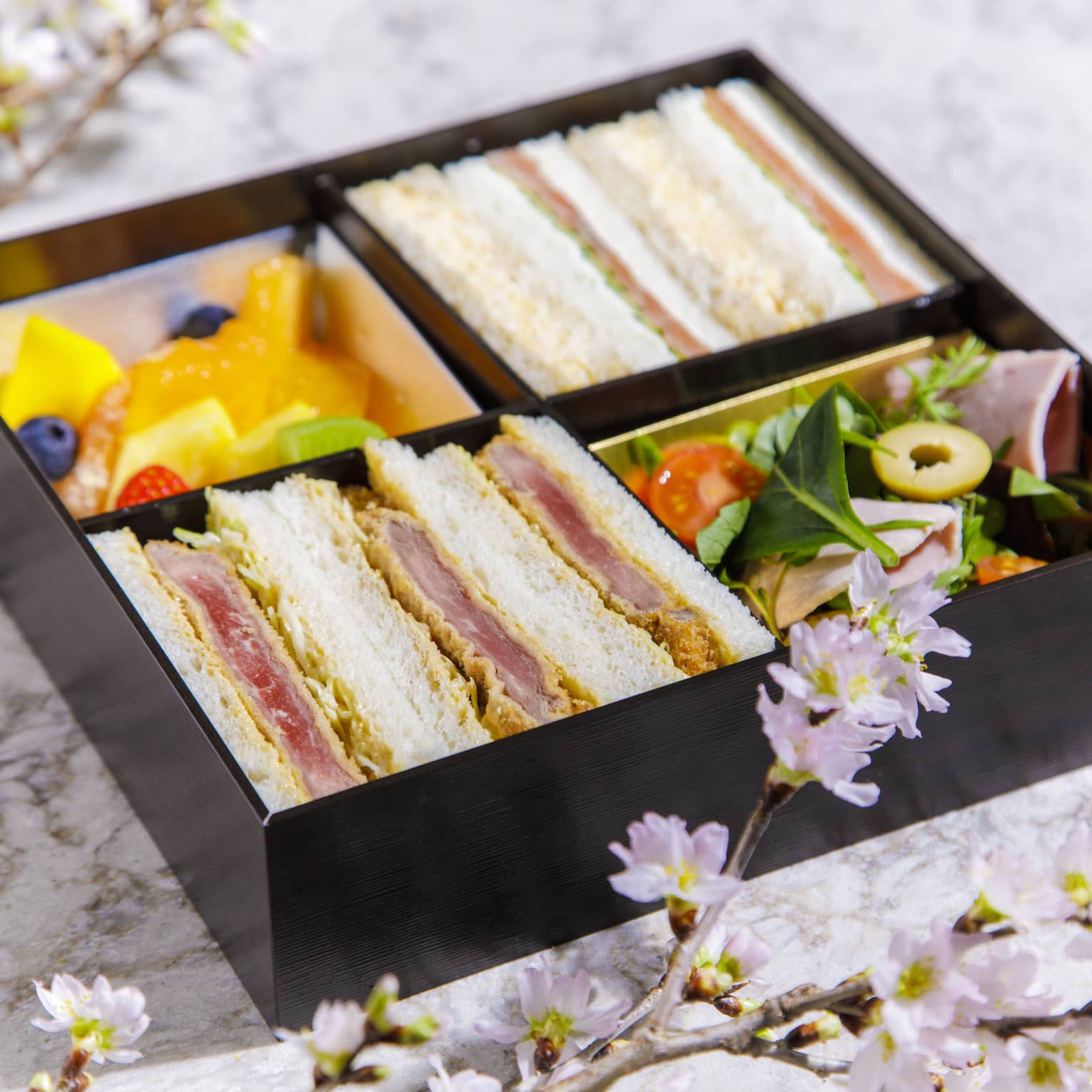 Hanami Bento Box with cherry blossom decoration